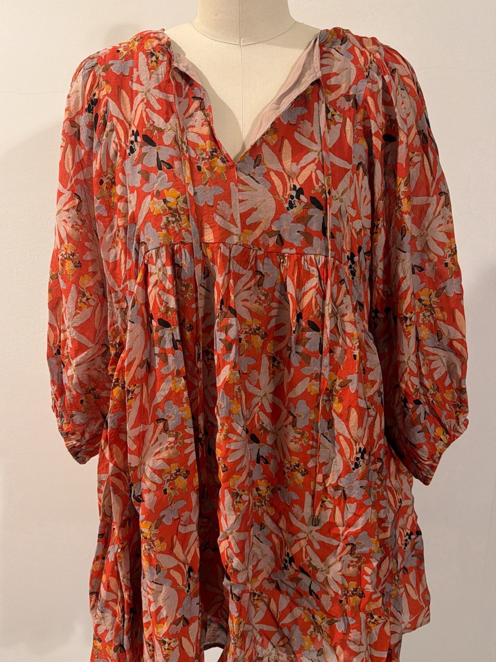 entro Red Floral Mini Dress